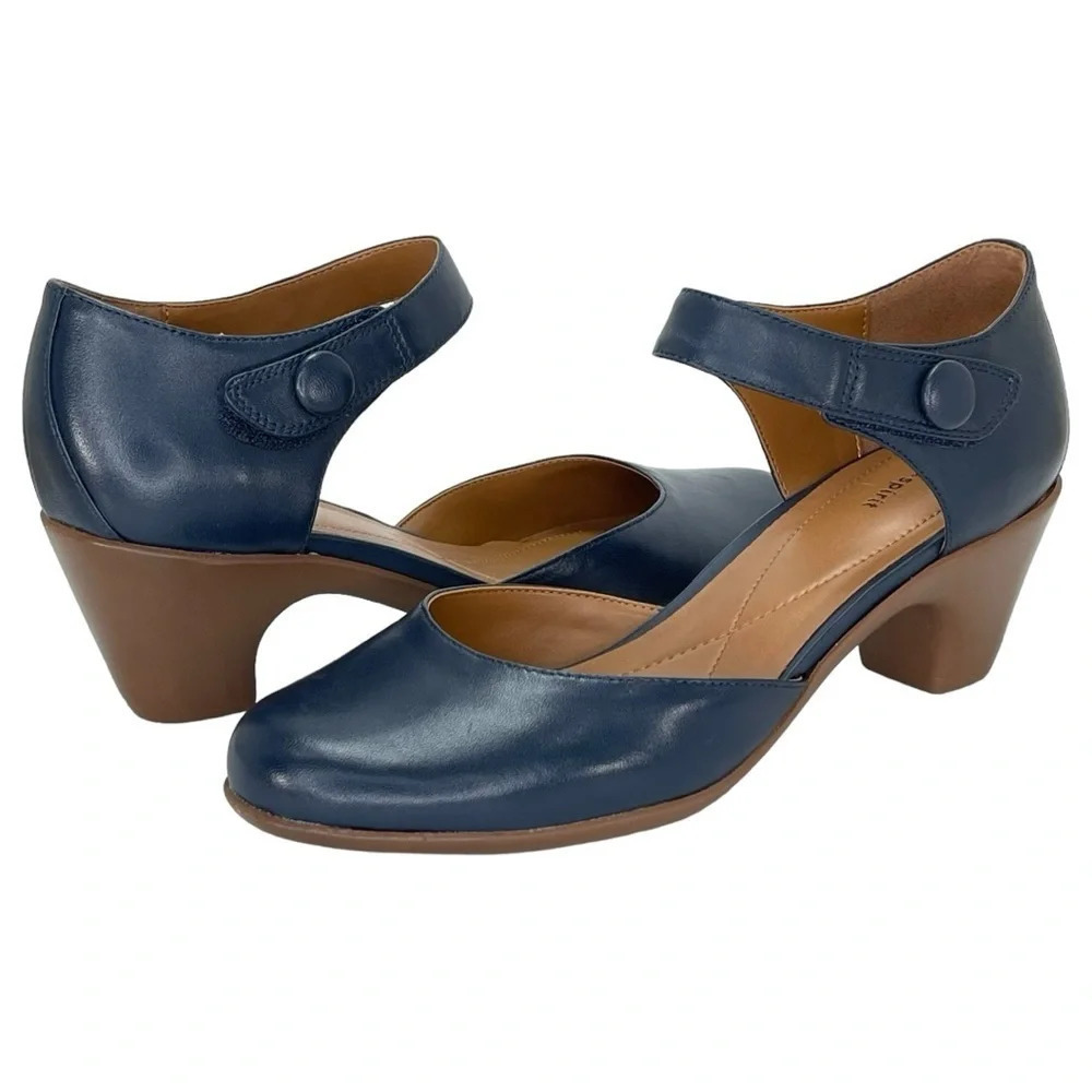 Easy Spirit Clarice Dark Blue Leather Womens Heels Size 10M - Picture 7 of 16